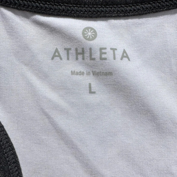 Athleta Tank Top Guru Gita Racerback Colorblock White Gray Women’s Large Workout - Picture 5 of 7